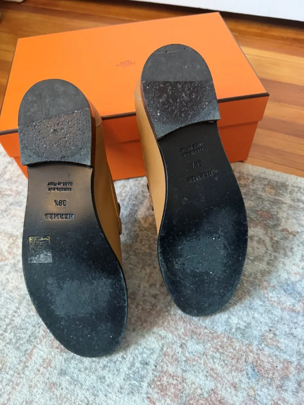 Hermes Destin Loafer - Gold (Brown) with silver hardware - Picture 5 of 5